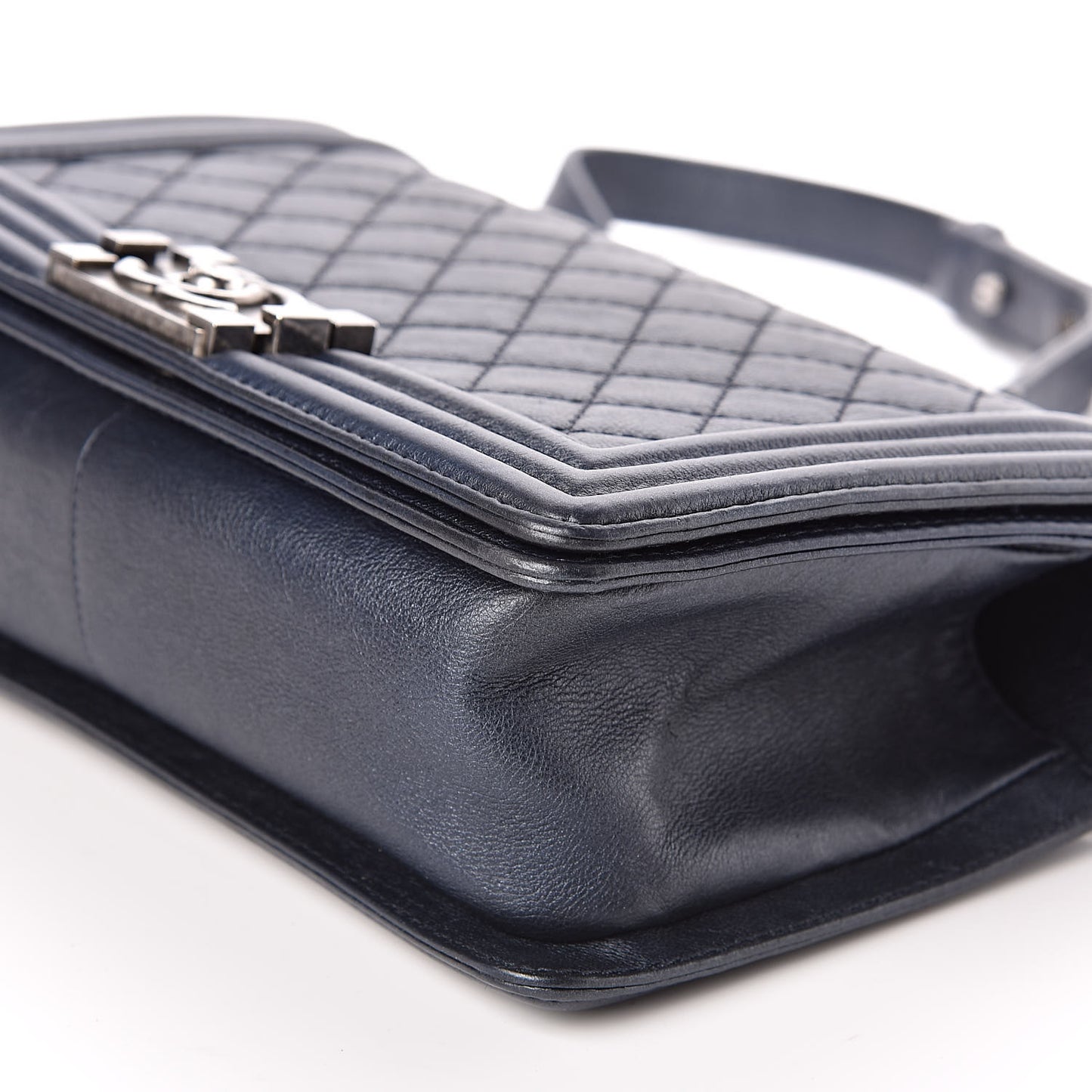 Calfskin Quilted Medium Boy Flap Dark Navy