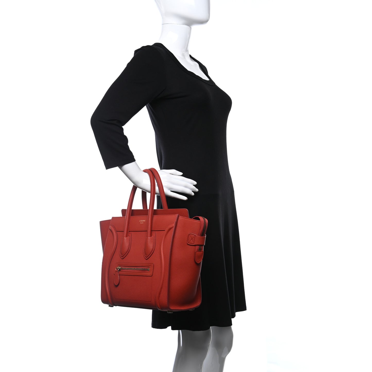 Drummed Calfskin Micro Luggage Fox Red