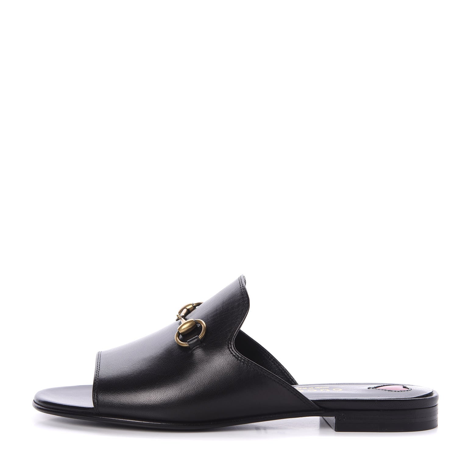 Gucci Malaga Kid Horsebit Slide Sandals 35 Black 1 of 10
