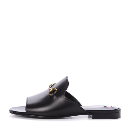 Gucci Malaga Kid Horsebit Slide Sandals 35 Black 1 of 10
