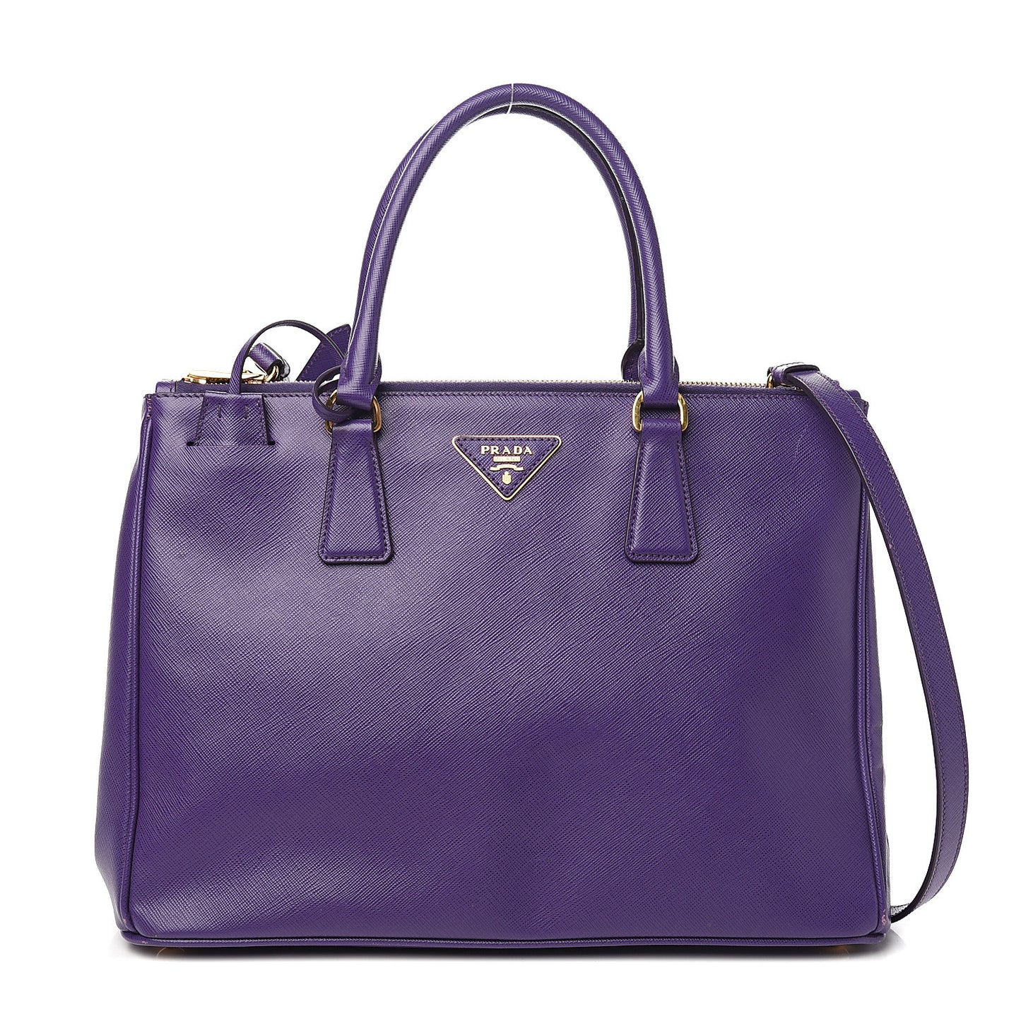 Saffiano Medium Galleria Double Zip Tote Viola