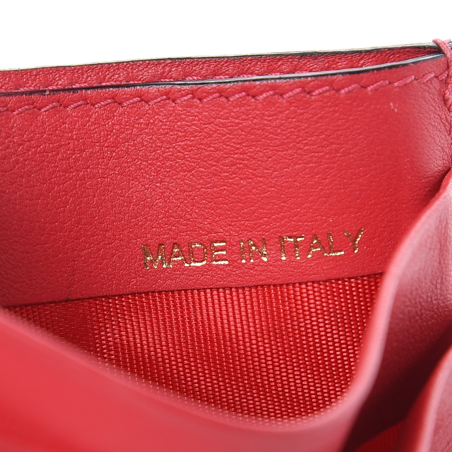 Valentino Garavani Vitello Rockstud Card Holder Deep Coral 7 of 10