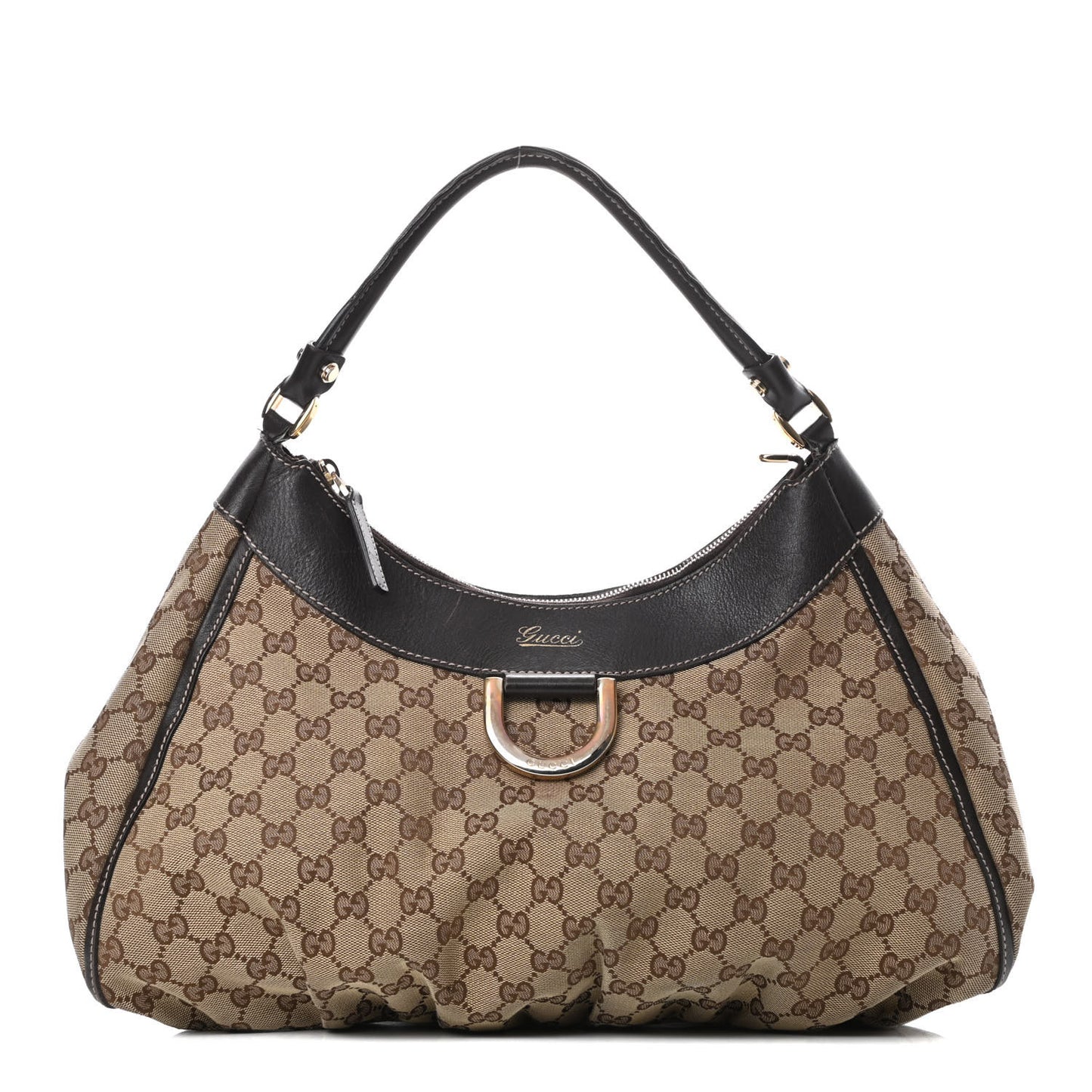 Monogram Large D Gold Hobo Dark Brown