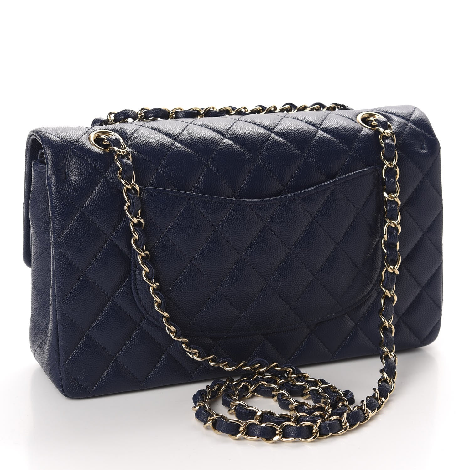 Chanel Caviar Quilted Medium Double Flap Navy 3 of 11