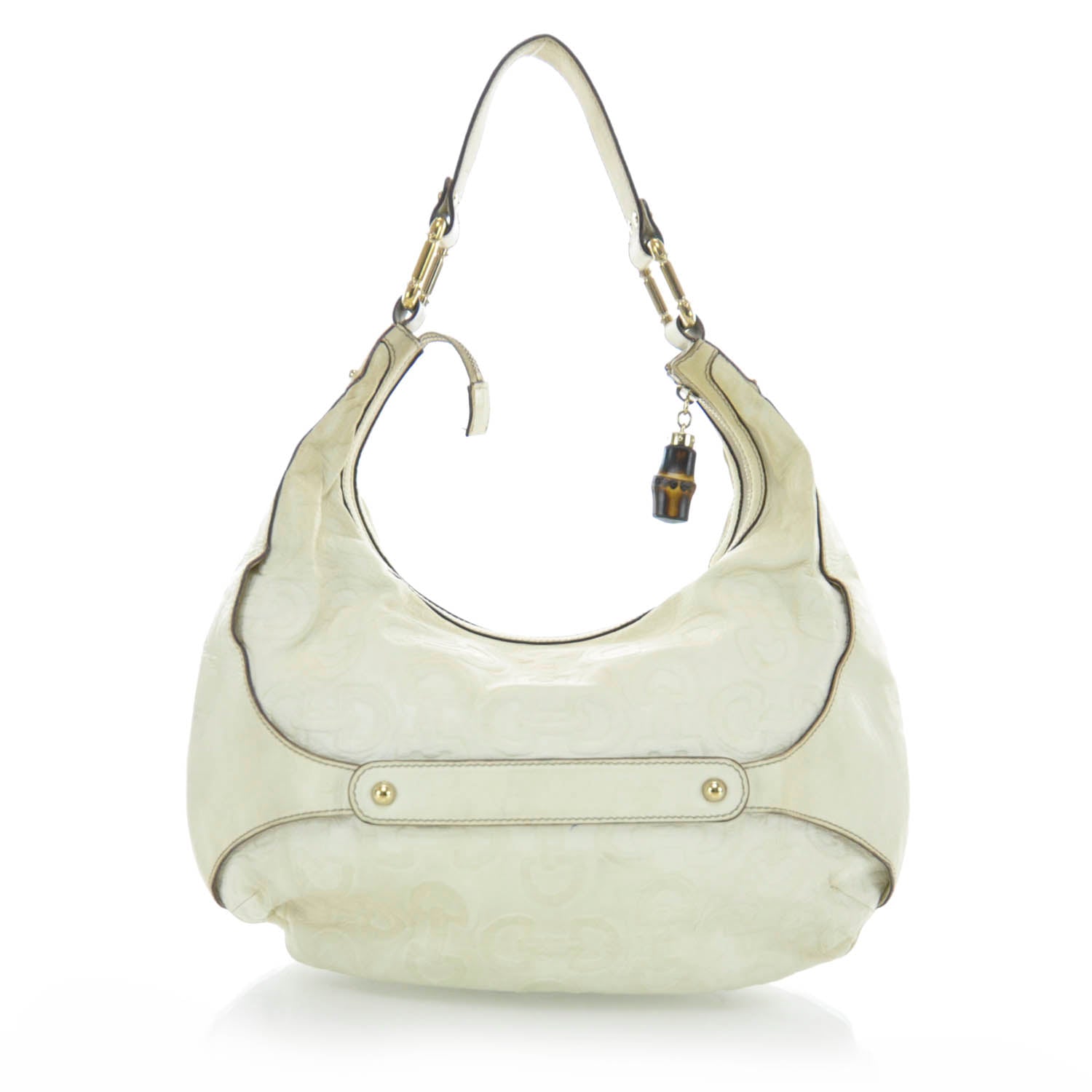 Gucci Horsebit Embossed Leather Amalfi Bamboo Hobo 3 of 9