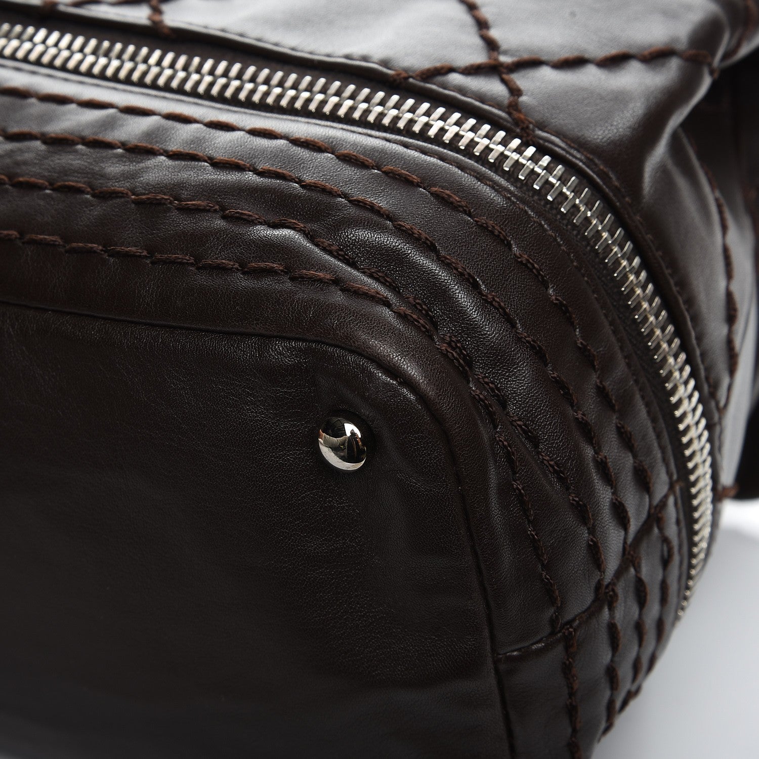 Chanel Calfskin Large Expandable Flap Bag Brown 9 of 10