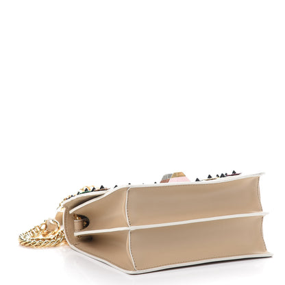 Fendi Calfskin Scalloped Studded Flower Small Kan I Shoulder Bag Amido Multicolor 4 of 7