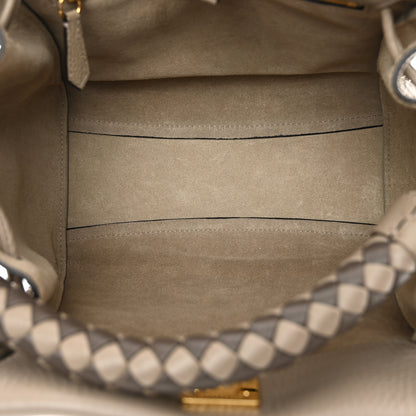 Mulberry Heavy Grain Small Iris Tote Powder Grey Dark Clay 5 of 8