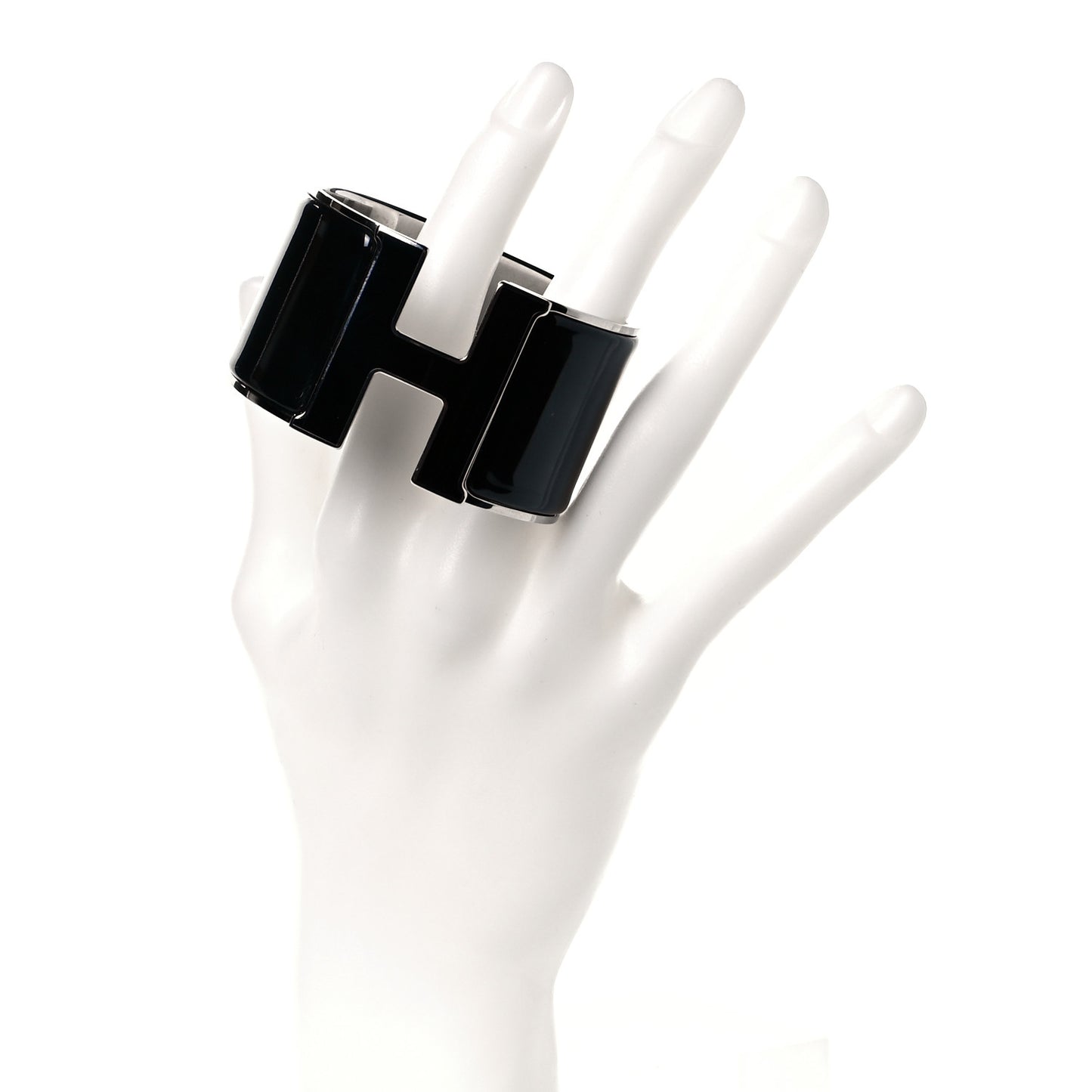 Enamel Extra Wide Clic Clac H Bracelet PM Black