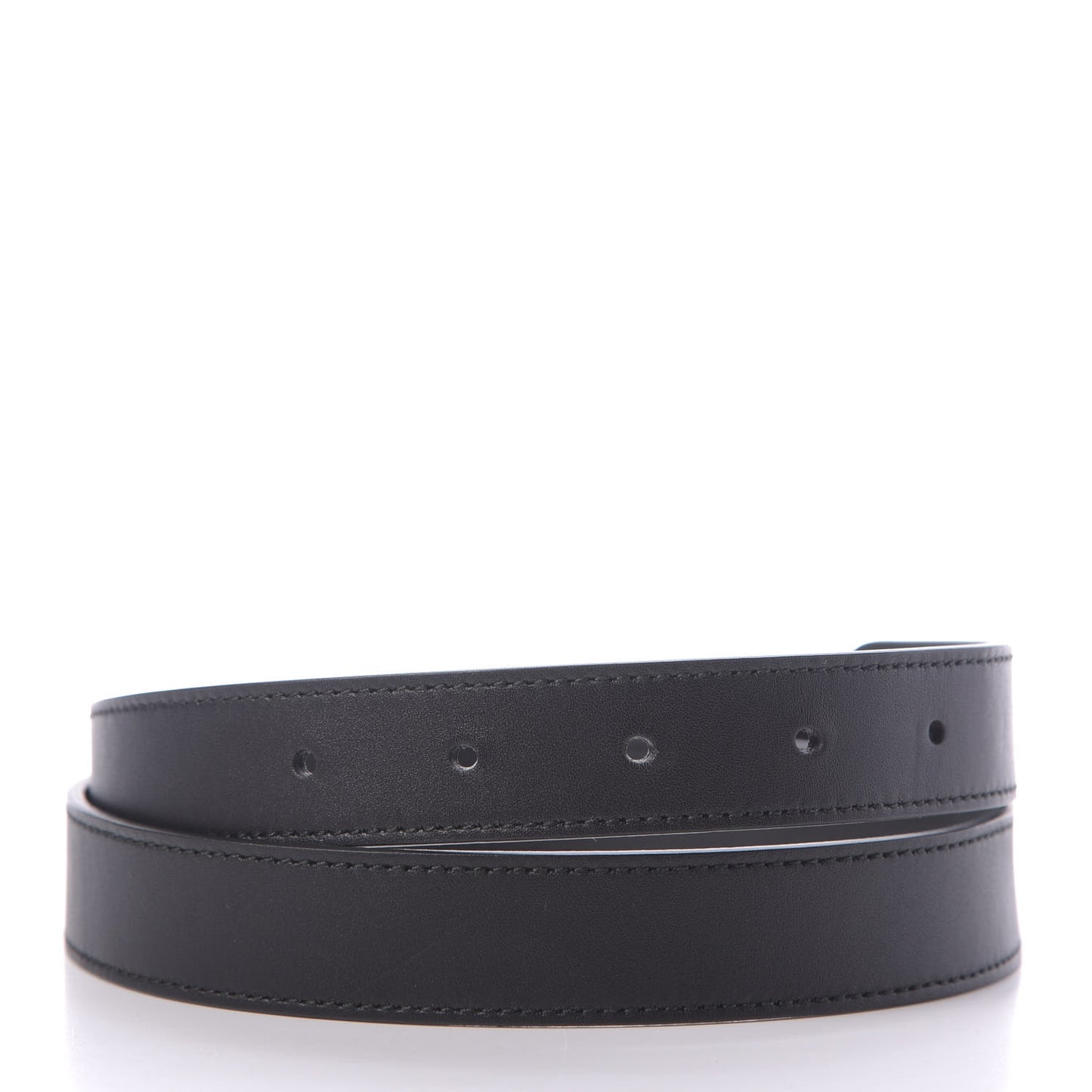 Moon Calfskin Torchon Double G 25mm Belt 80 32 Black