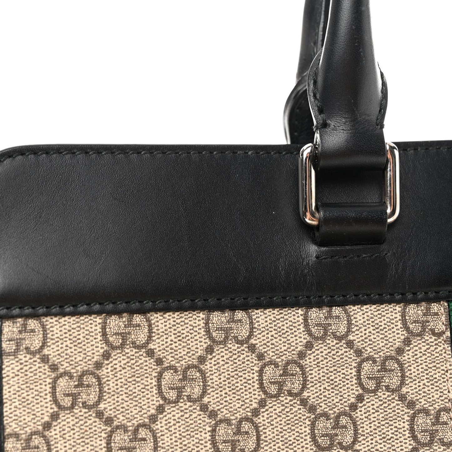 GG Supreme Monogram Vintage Web Large Tote Bag Black
