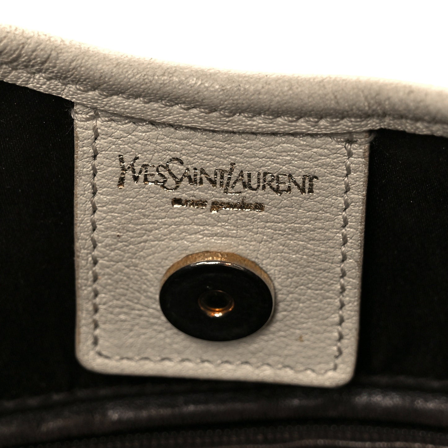 Calfskin Horn Studded Logo Mombasa Hobo White
