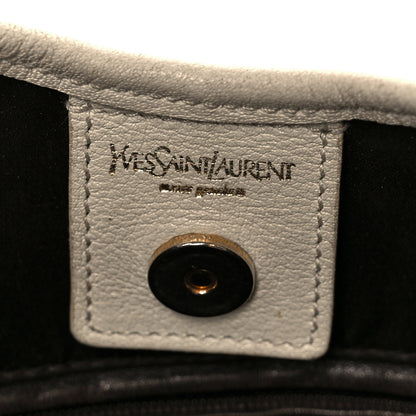 Saint Laurent Calfskin Horn Studded Logo Mombasa Hobo White 5 of 9