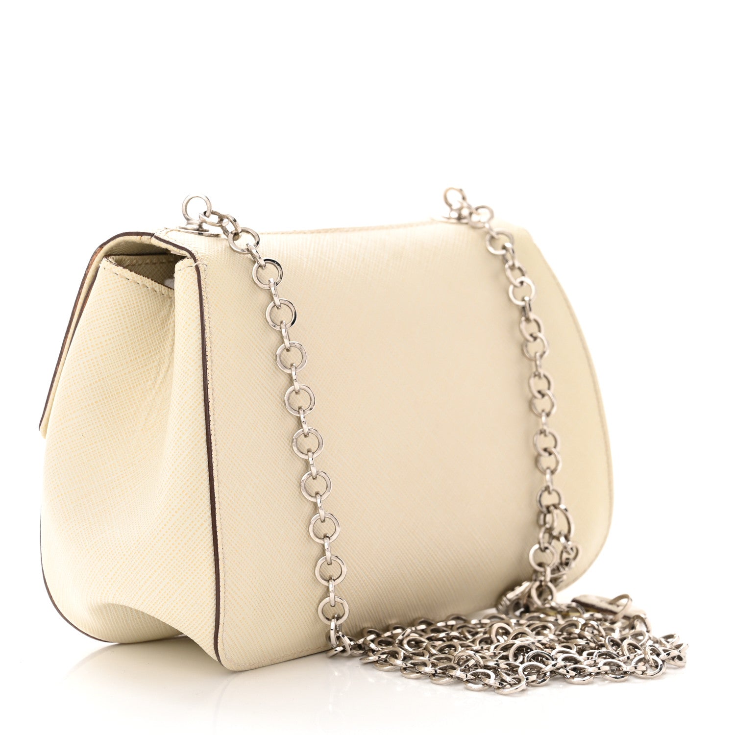 Salvatore Ferragamo Saffiano Gancio Chain Flap White 3 of 15
