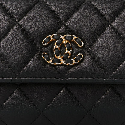 Chanel Lambskin Quilted Medium Chanel 19 Flap Wallet Black 9 of 12