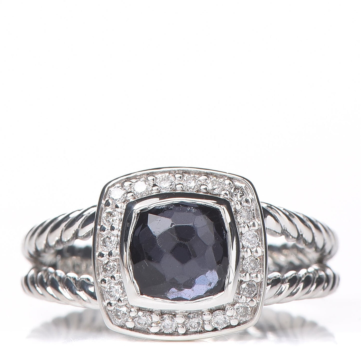 Sterling Silver Diamond Black Orchid 7mm Petite Albion Ring 55 7.25