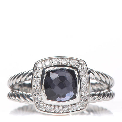 David Yurman Sterling Silver Diamond Black Orchid 7mm Petite Albion Ring 55 7.25 1 of 5