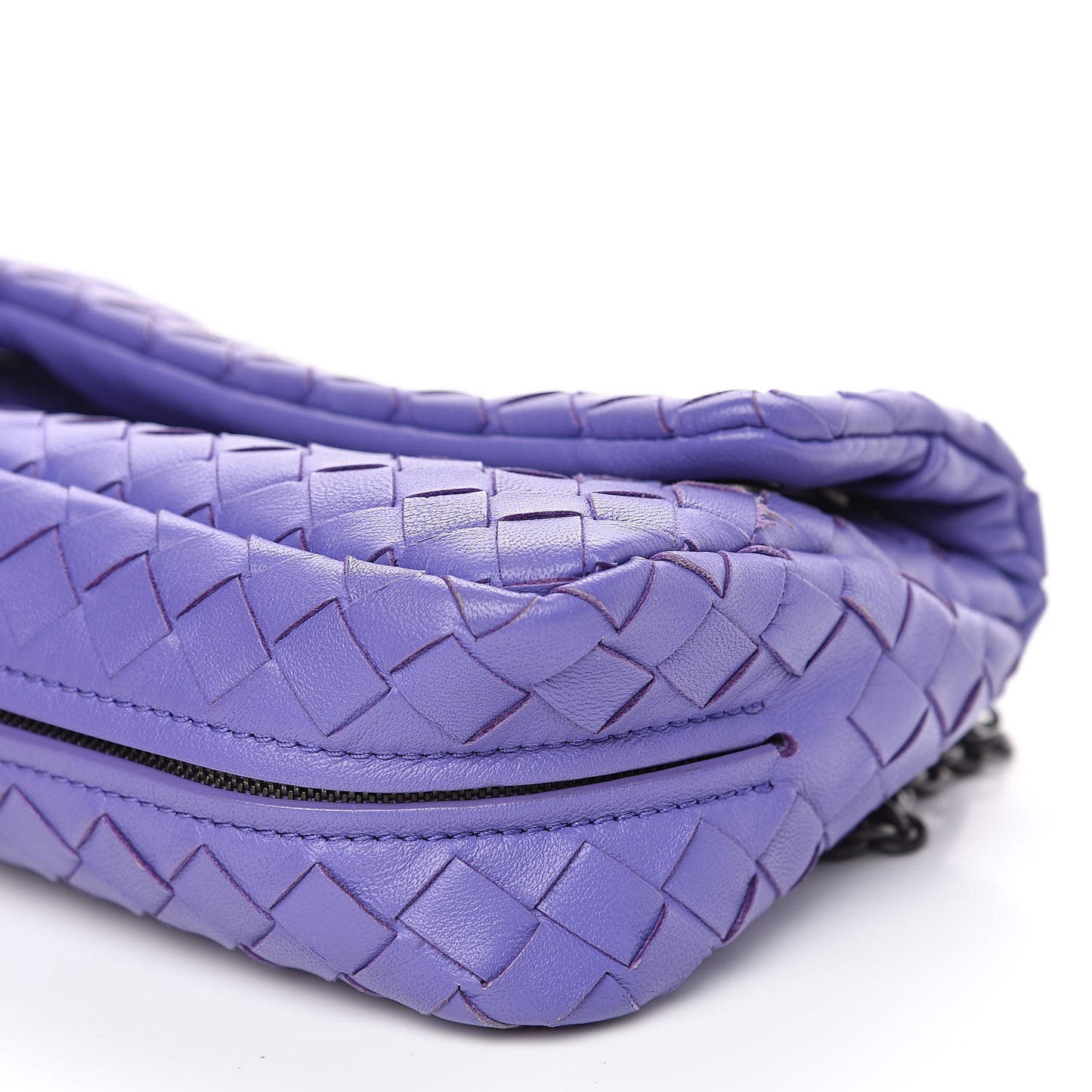 Nappa Intrecciato Mini Chain Messenger Lavender