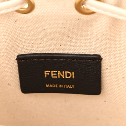 Fendi Canvas Vitello Grace F is Fendi FF Multicolor Embroidered Mini Mon Tresor Bucket Bag Grezzo Multicolor Latte 6 of 12