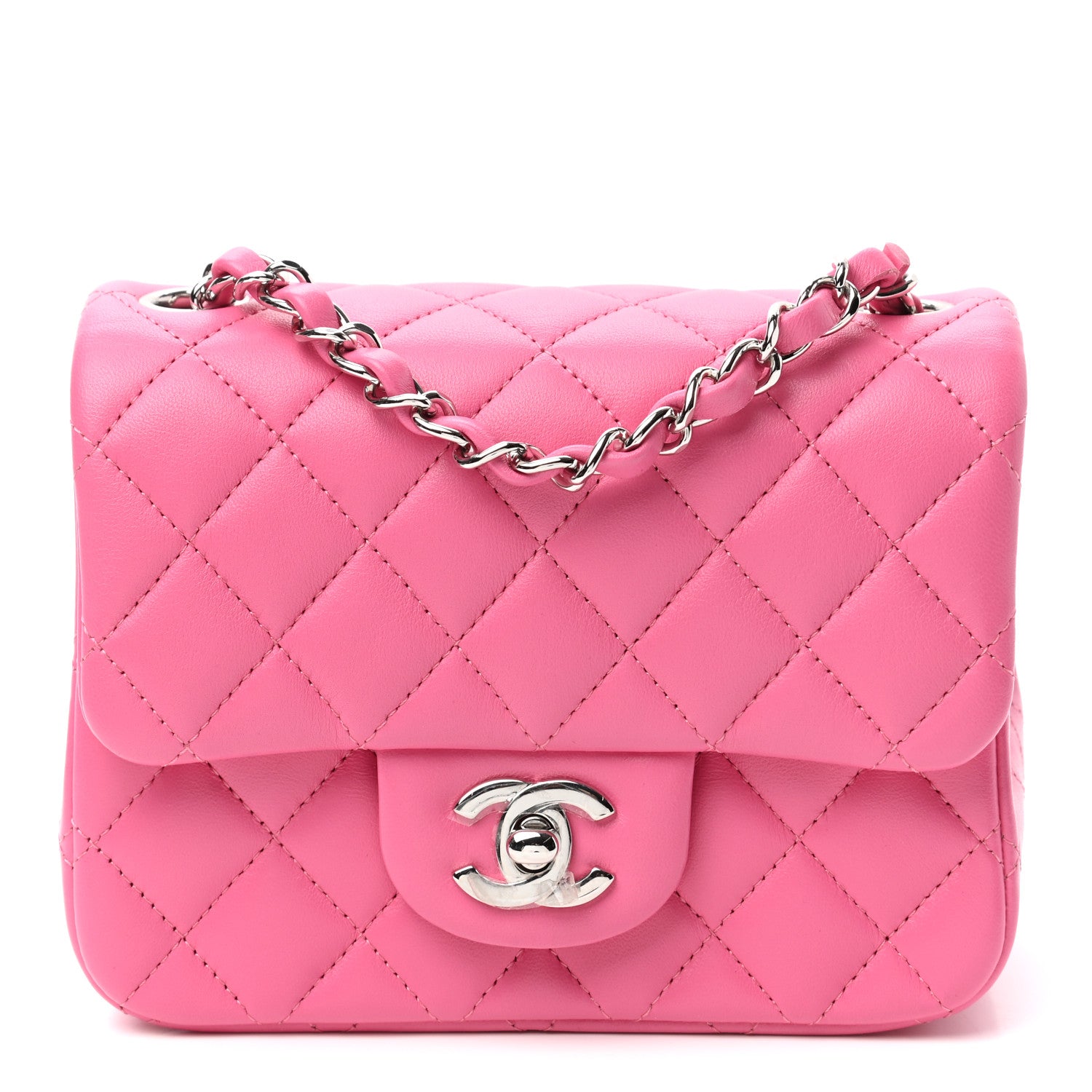 Chanel Lambskin Quilted Mini Square Flap Pink 1 of 9