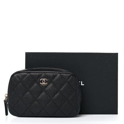 Chanel Caviar Quilted Small Curvy Pouch Cosmetic Case Black 11 of 11