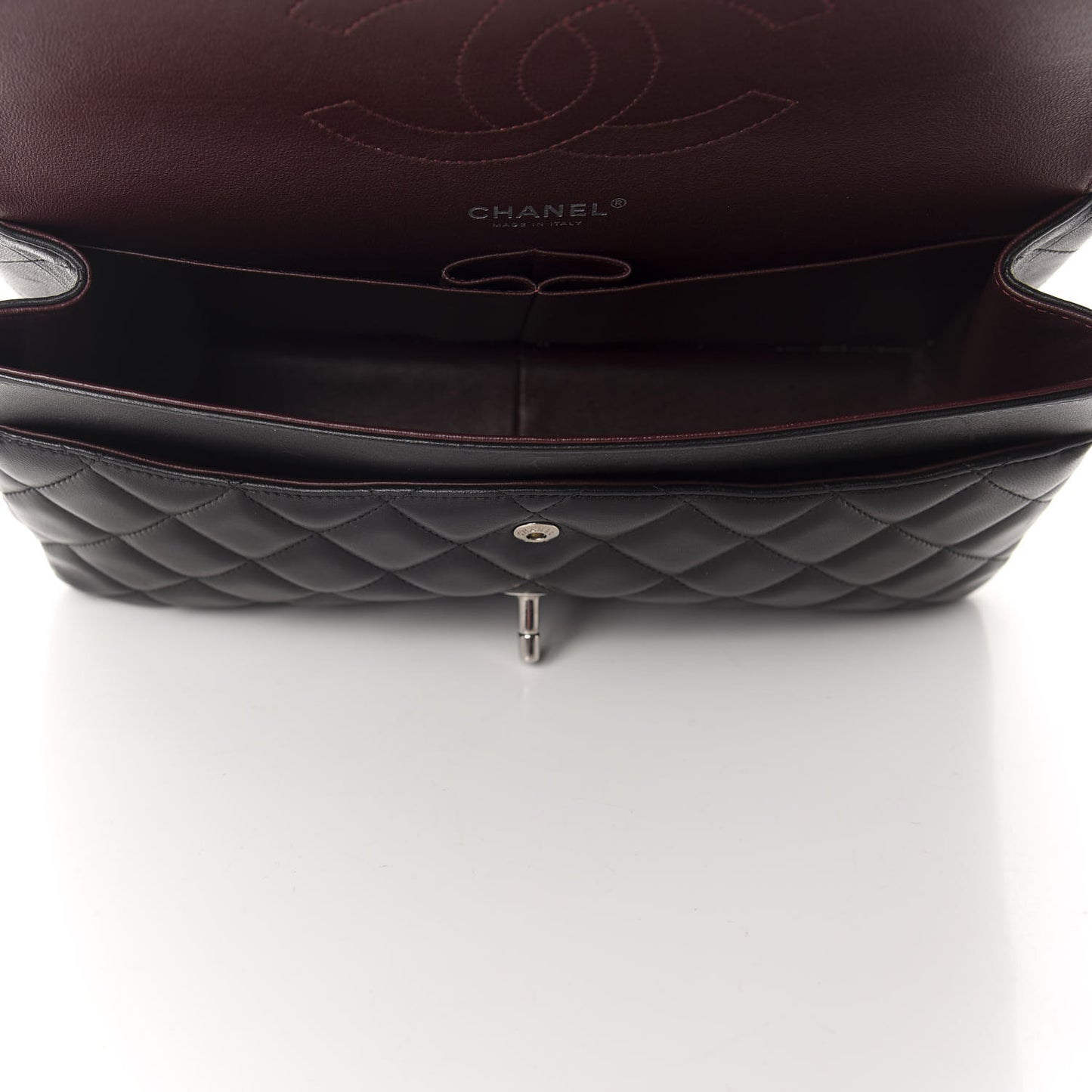 Lambskin Quilted Jumbo Double Flap Black
