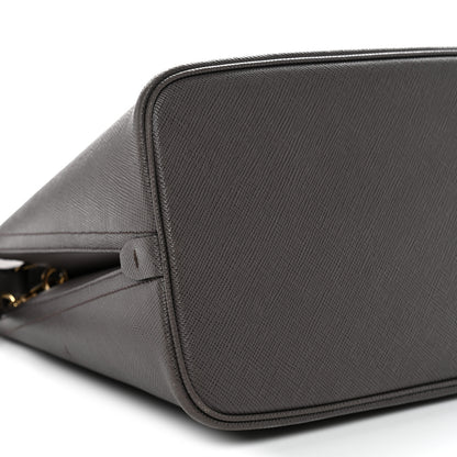 Prada Saffiano Cuir Calfskin Matinee Tote Fumo Black 8 of 12