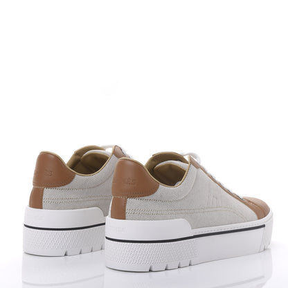 Hermes Canvas Calfskin Womens Voltage Sneakers 41 Prunoir Naturel 4 of 10