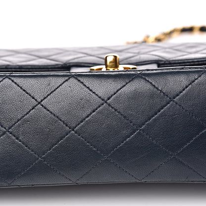 Chanel Lambskin Quilted Medium Double Flap Navy 9 of 17