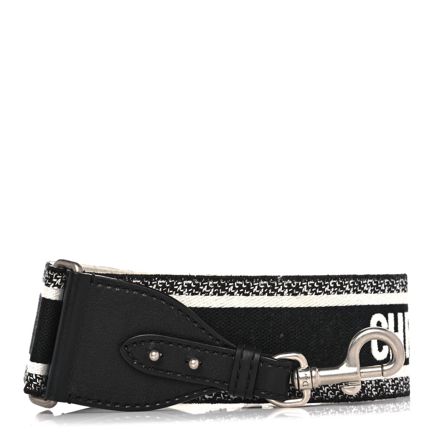 Christian Dior Canvas Embroidered Shoulder Strap Black 1 of 5