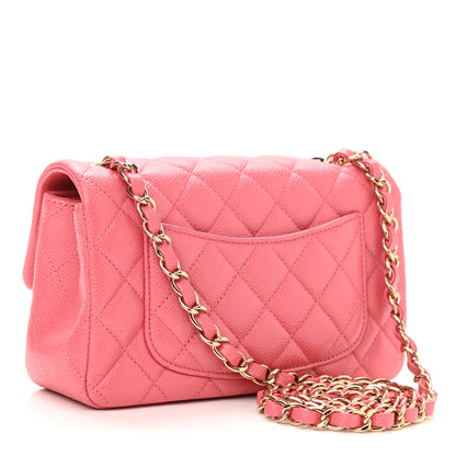 Chanel Caviar Quilted Mini Rectangular Flap Dark Pink 3 of 11