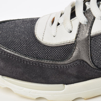 Chanel Suede Calfskin CC Sneakers 38.5 Grey 15 of 15