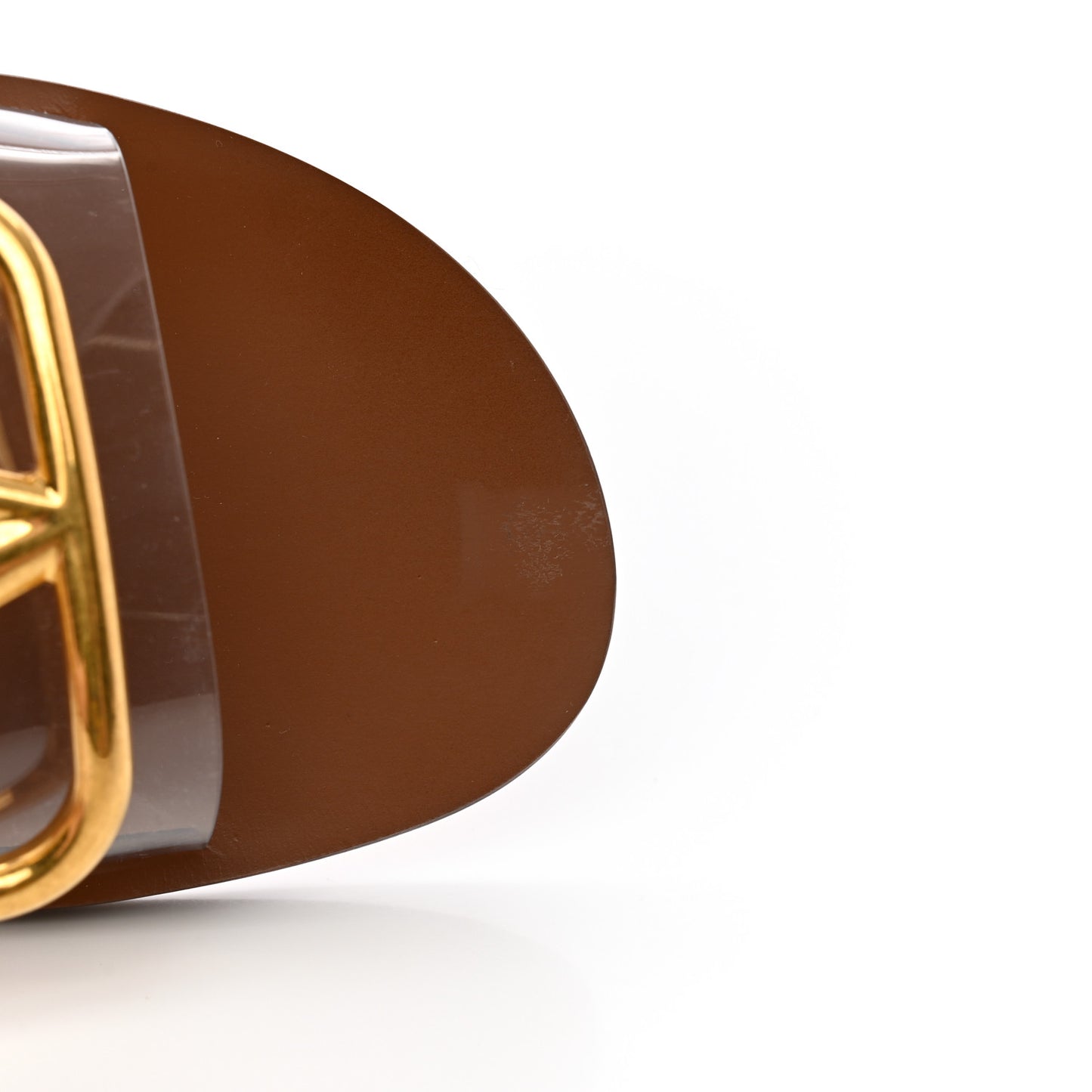 PVC Transparent Vlogo Flat Slide Sandals 37 Brown