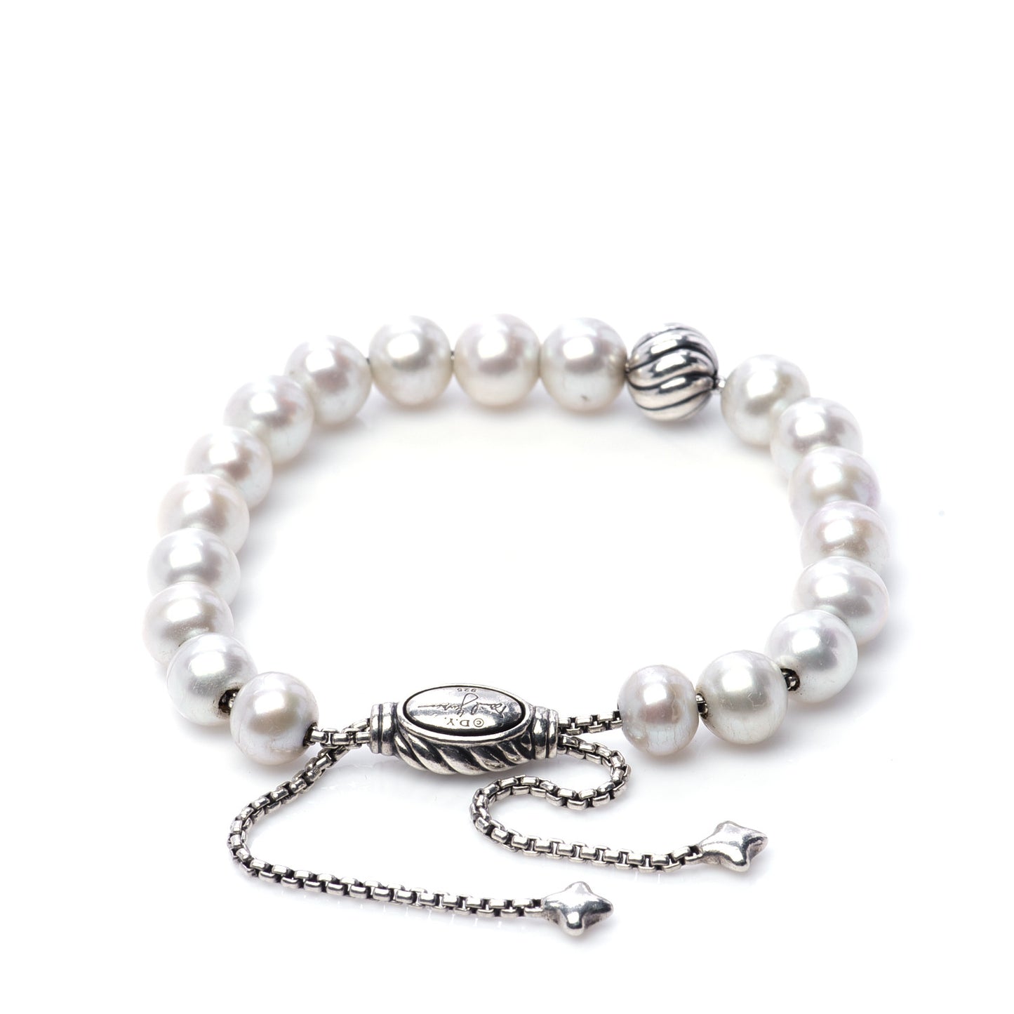 Sterling Silver Pearl 8mm Spiritual Bead Bracelet