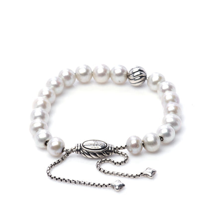 David Yurman Sterling Silver Pearl 8mm Spiritual Bead Bracelet 3 of 5