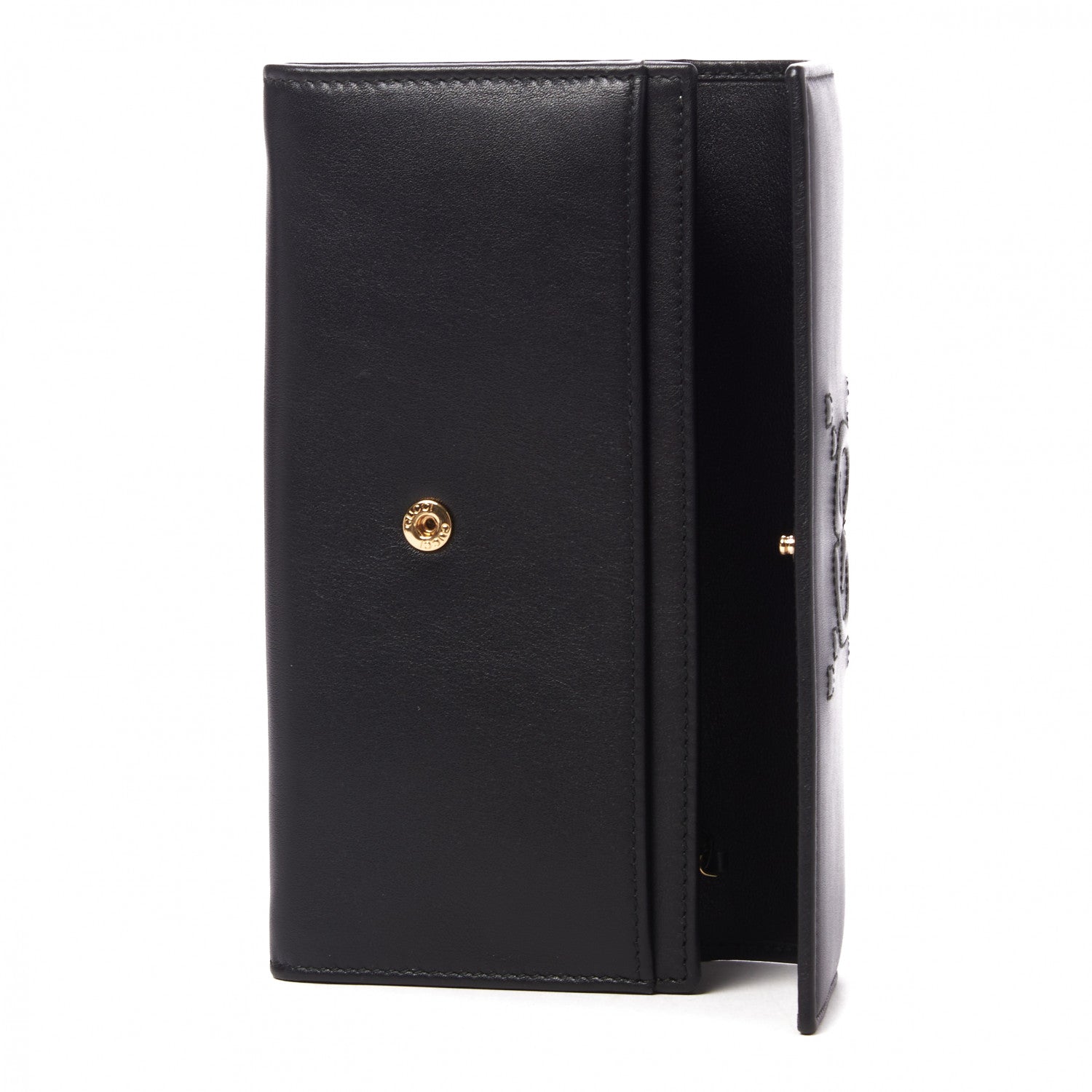 Gucci Apollo Calfskin GG Dadini Embroidered Continental Wallet Black 7 of 9