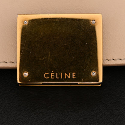 Celine Smooth Calfskin Suede Medium Tri-Color Trapeze Cream Black Brown 12 of 13