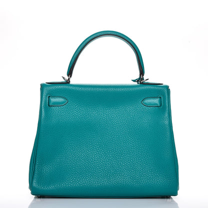 Hermes Taurillon Clemence Kelly Retourne 28 Bleu Paon 5 of 27
