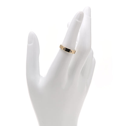 Cartier 18K Yellow Gold 8 Diamond 4mm LOVE Wedding Band Ring 54 6.75 2 of 4
