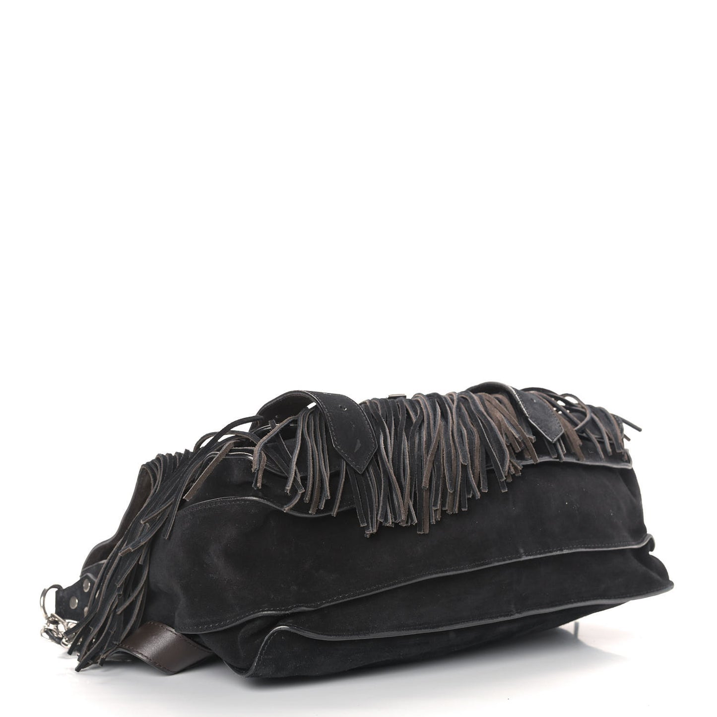 Suede Fringe Medium PS1 Satchel Black