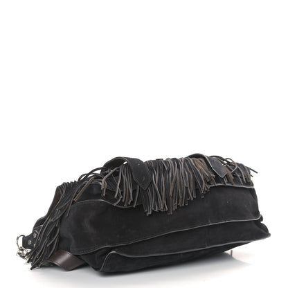 Proenza Schouler Suede Fringe Medium PS1 Satchel Black 4 of 8