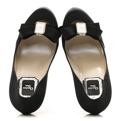 Christian Dior Satin Mirror Bow Pumps 37 Black 2 of 10
