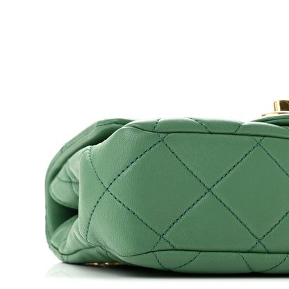 Chanel Lambskin Quilted Mini Logo Flap With Handle Green 9 of 12