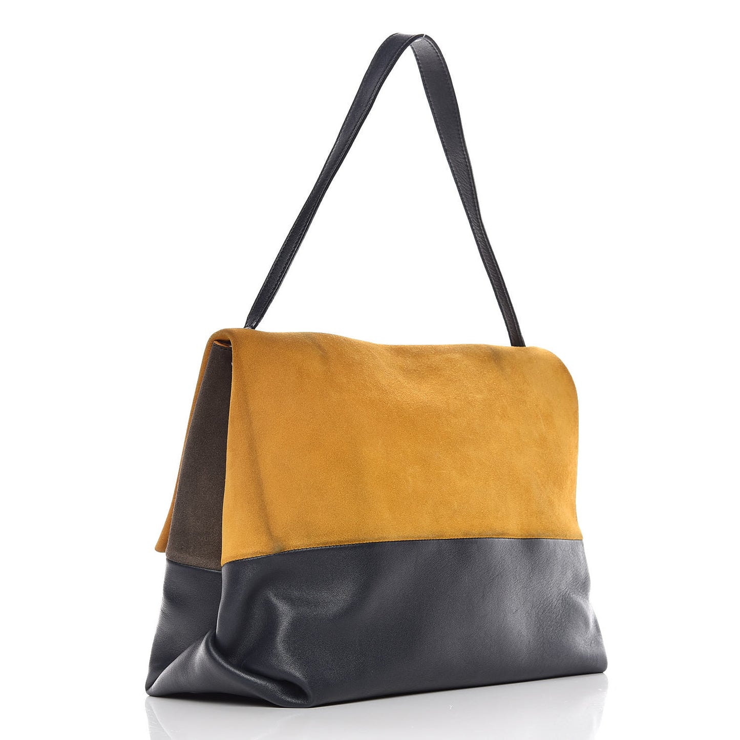 Calfskin Suede All Soft Shoulder Bag Amber