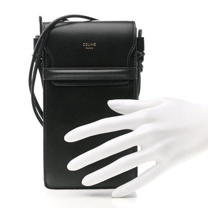 Celine Calfskin Phone Pouch With Flap Black 2 of 10