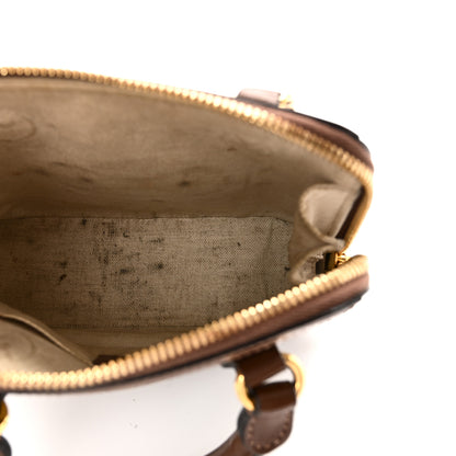 Gucci GG Supreme Monogram Azalea Calfskin Mini Horsebit 1955 Top Handle Bag Beige Ebony Brown Sugar 5 of 13