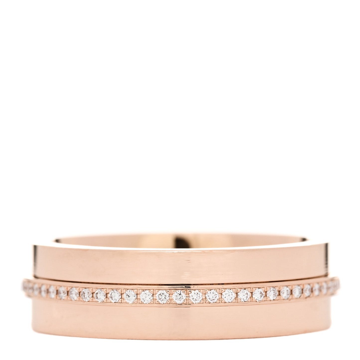 18K Rose Gold Diamond Wide T Two Ring 50 5.5