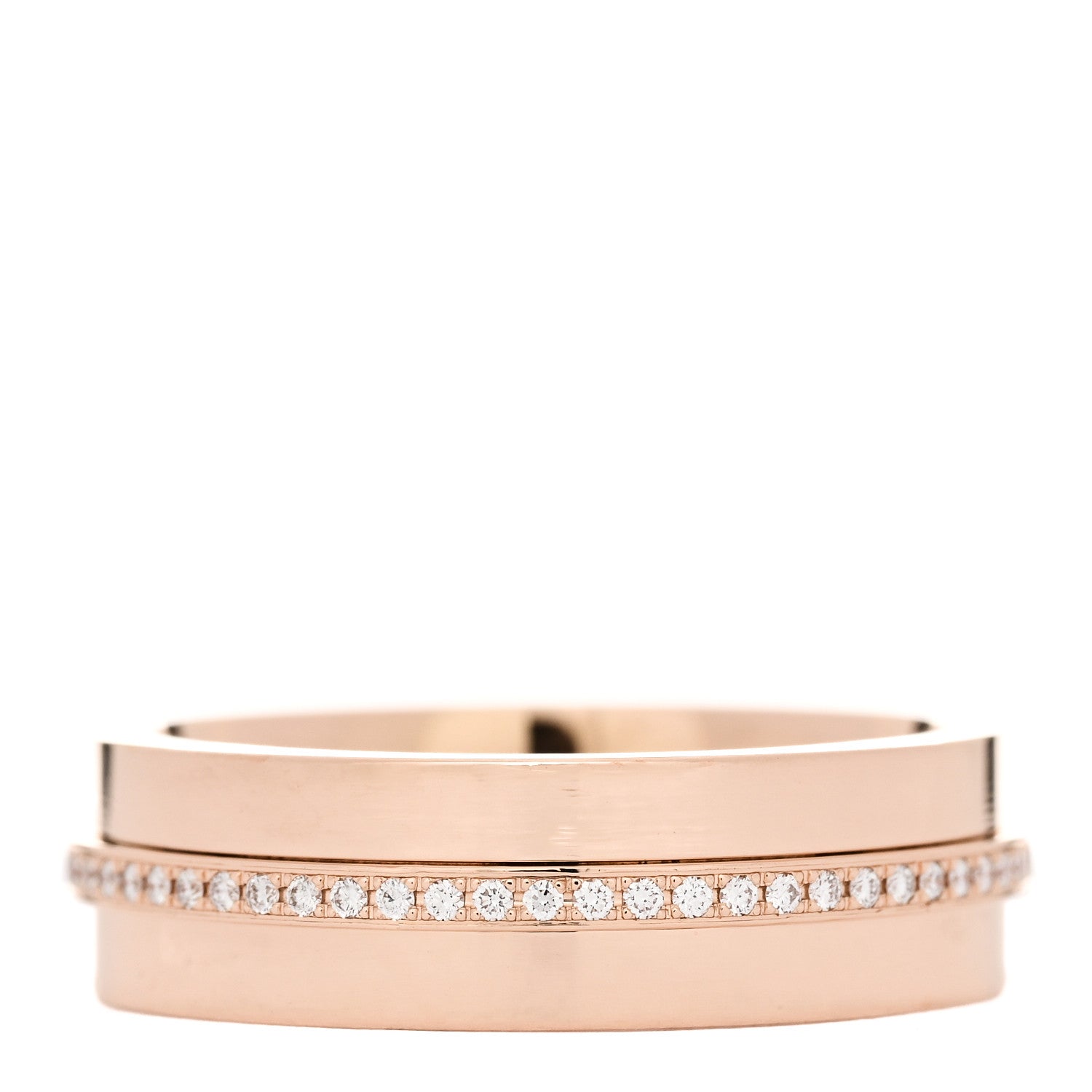 Tiffany 18K Rose Gold Diamond Wide T Two Ring 50 5.5 3 of 5