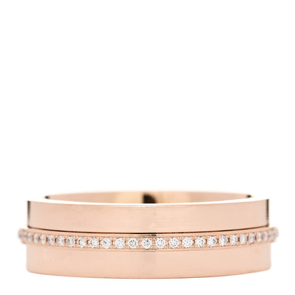 Tiffany 18K Rose Gold Diamond Wide T Two Ring 50 5.5 3 of 5