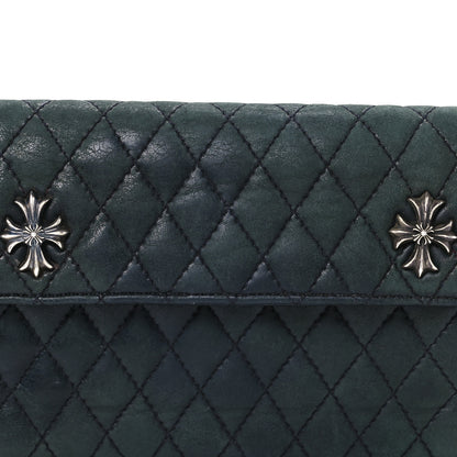 Chrome Hearts Lambskin Cross Snap Wave 4 Tri Fold Wallet Black 11 of 12